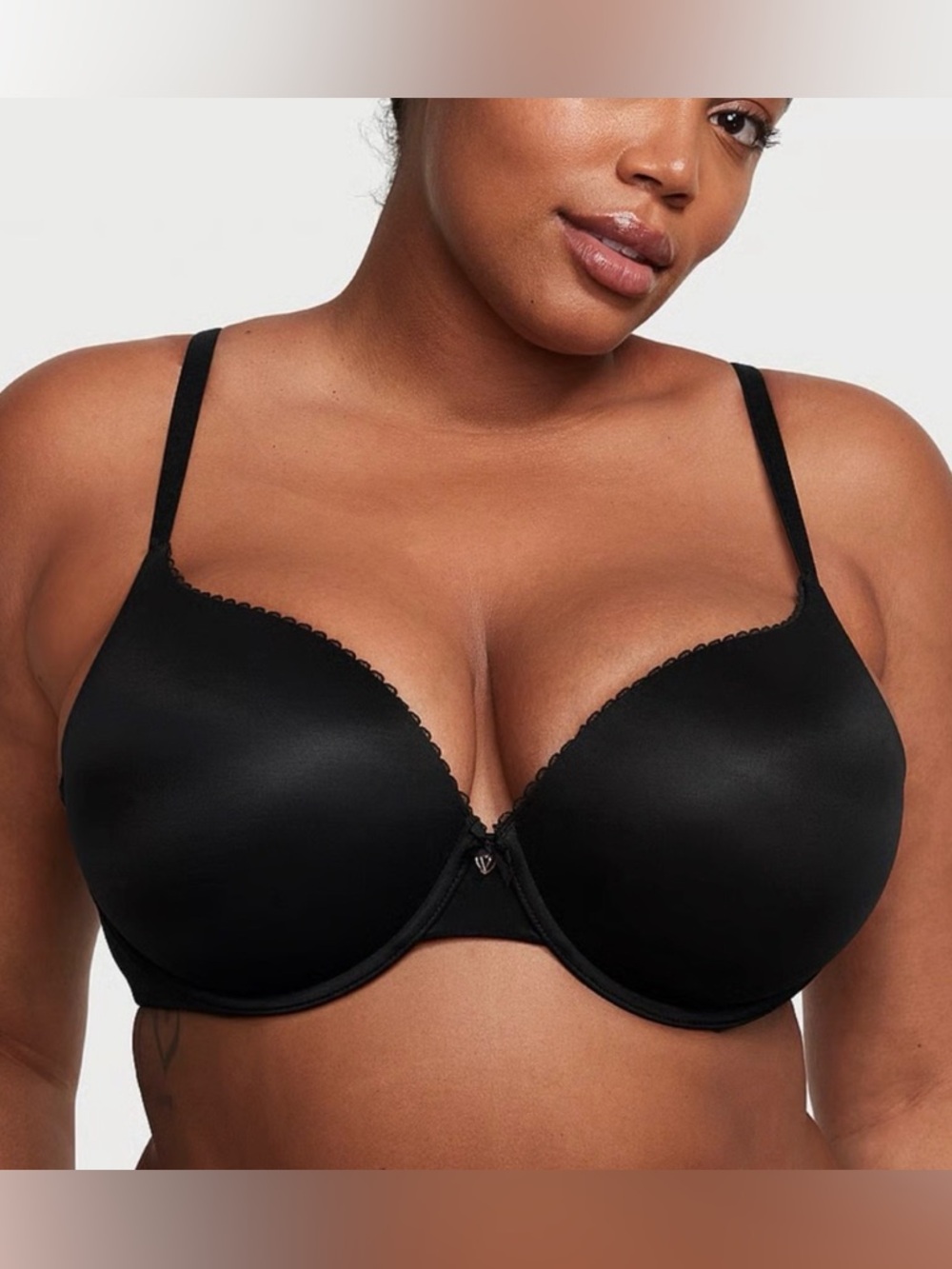 Victoria's Secret Bra Sz 38 DDD 38F Perfect Shape Smooth Push-Up Bra Black Chic